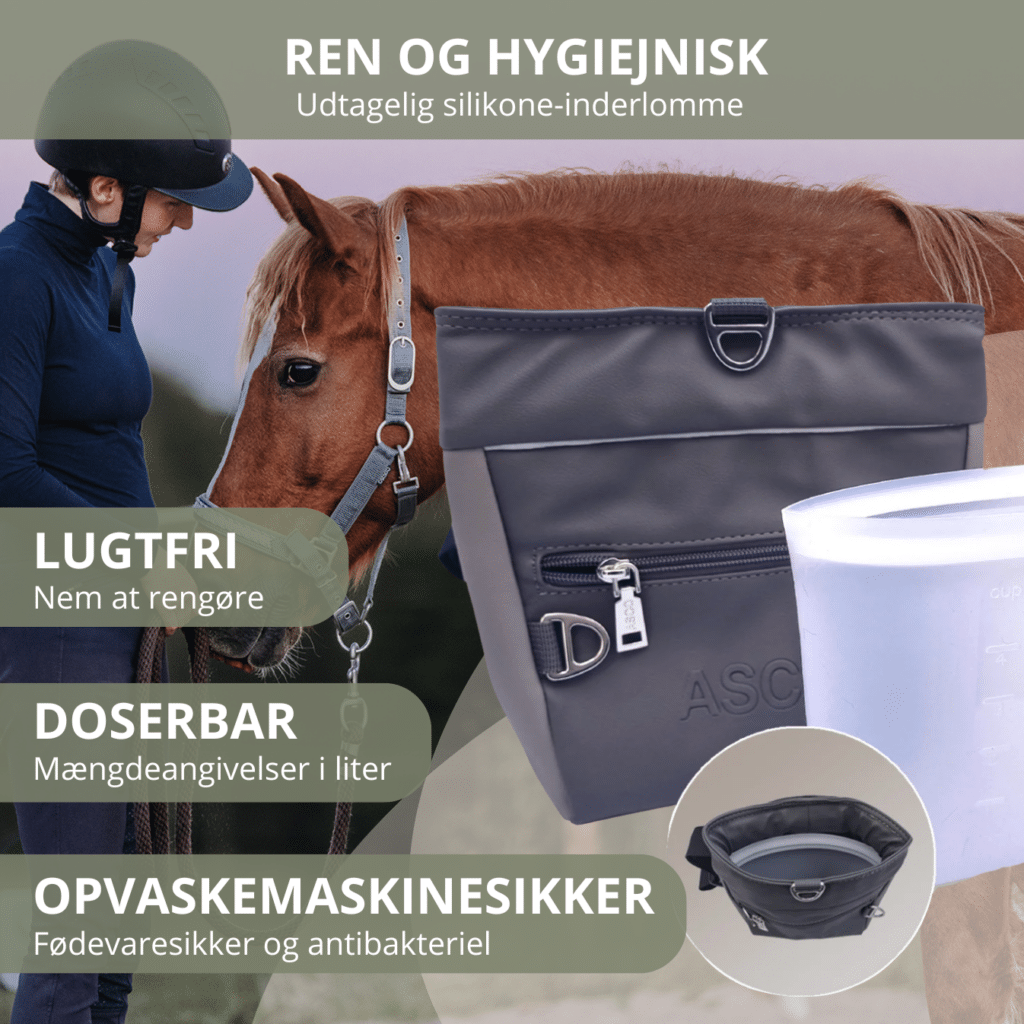 Hygiejnisk godbidstaske fra asco til klikkertræning af heste